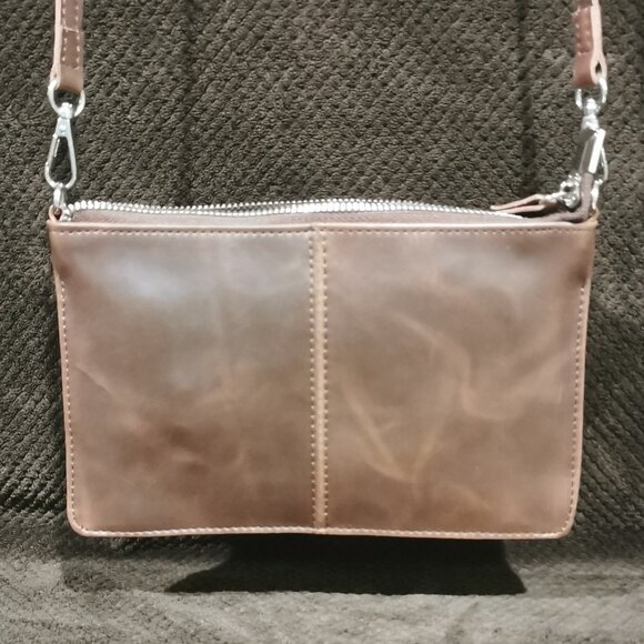 Brown/Silver Crossbody EUC #228 - Picture 2 of 9
